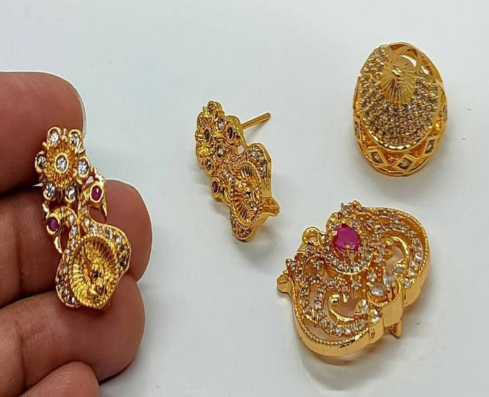 Designer Temple 4 in 1 Earrings | Grocsy