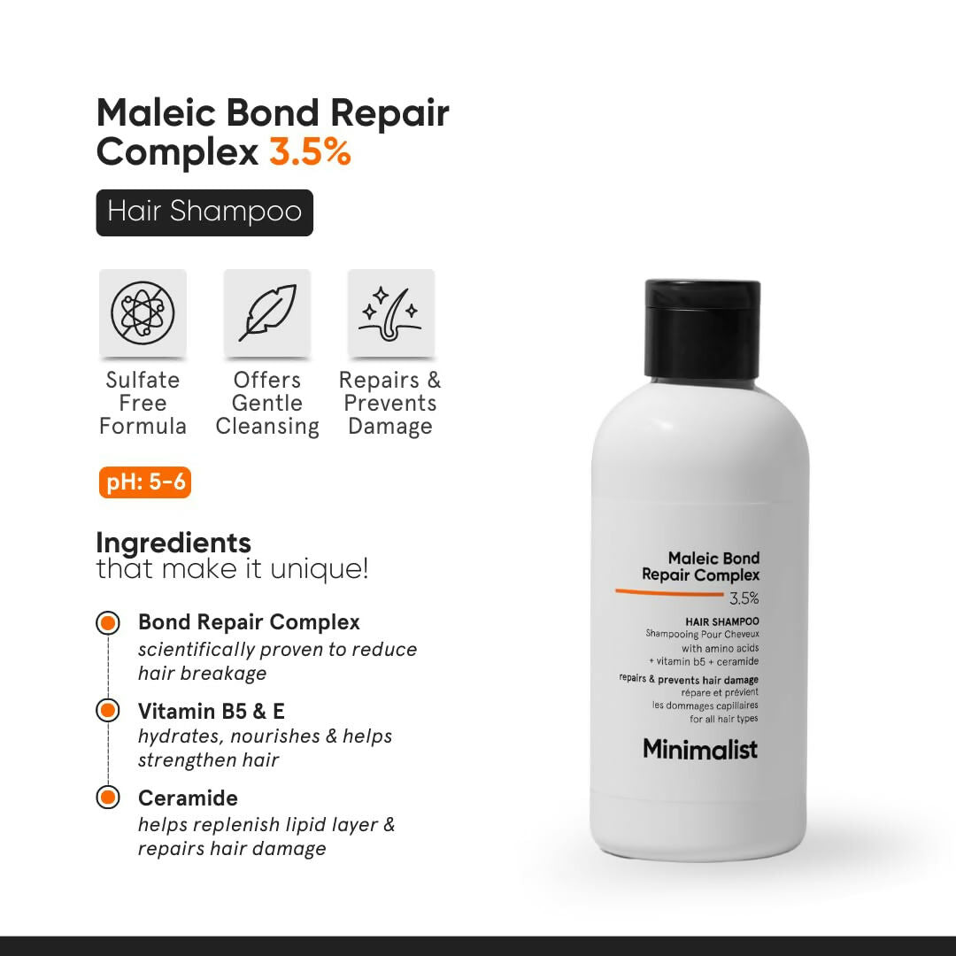 Minimalist Maleic Bond Repair Complex Shampoo & Hair Mask Combo | Grocsy