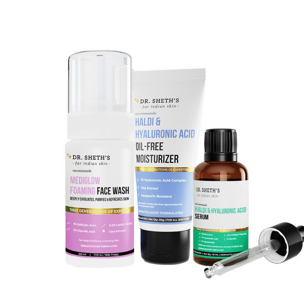 Dr. Sheth's Burst Of Hydration CSM (Cleanser, Serum, Moisturizer) Combo | Grocsy