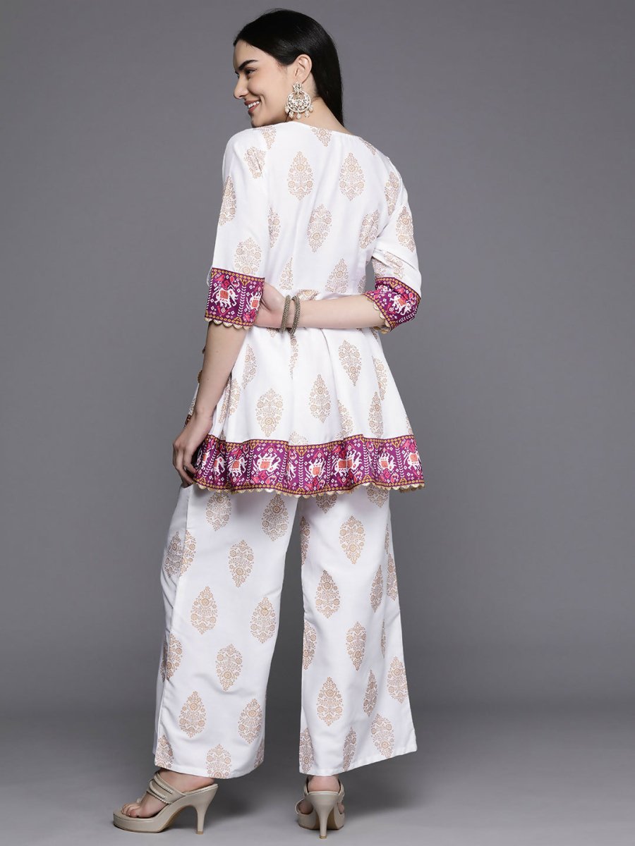 Ahalyaa Women's Traditional Wear Co-ods - White | Grocsy