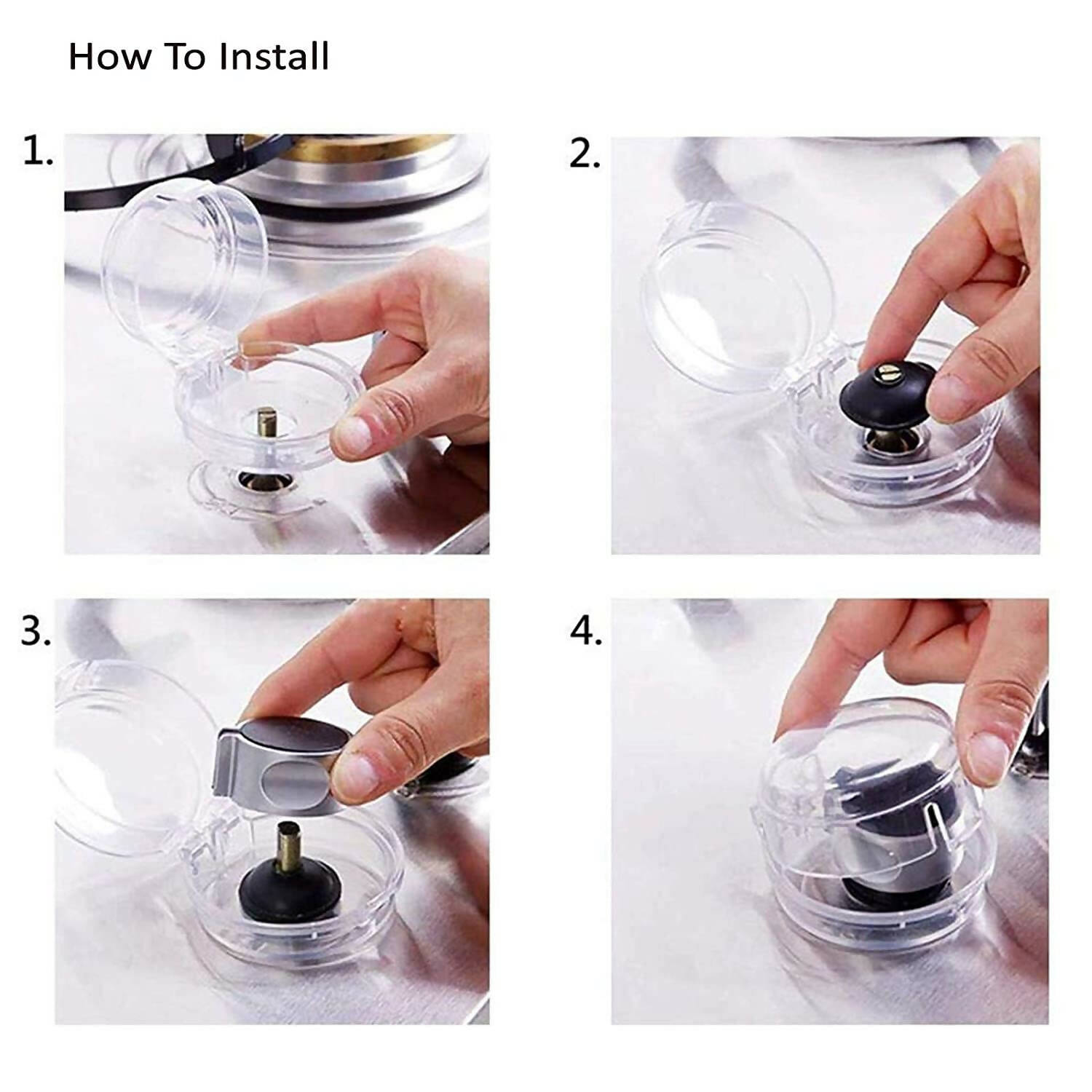 Safe-O-Kid Gas Stove Knobs Translucent Guards for Indoor Baby Safety Set of 2 Pcs | Grocsy
