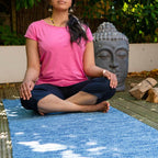 Karpasa London Handmade Yoga Mat Blue Organic Cotton | Grocsy