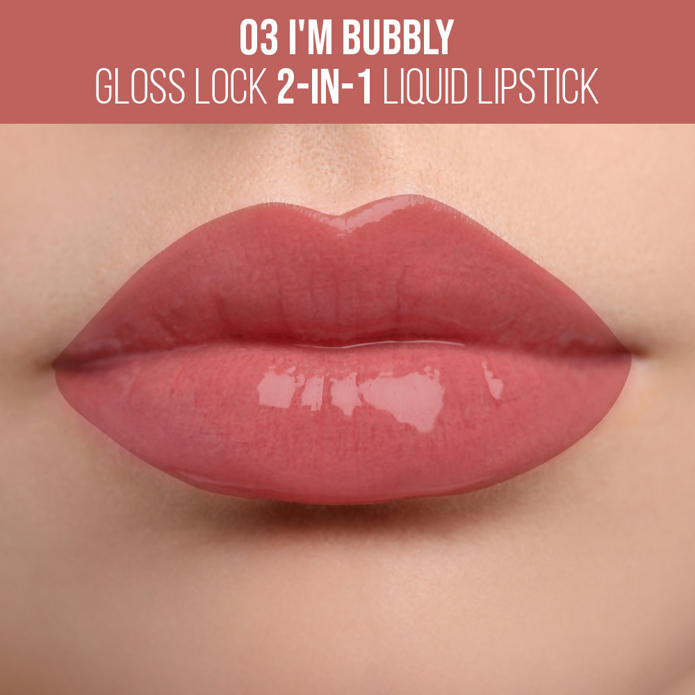 Staze 9To9 Gloss Lock 2-In-1 Liquid Lipstick - 03 Im Bubbly | Grocsy