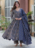 Prazu Fashion Blue Pure Cotton Designer Salwar Suit | Grocsy