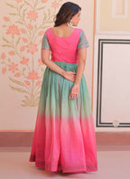 Prazu Fashion Multi Color Georgette Embroidered Gown | Grocsy