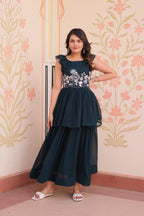 Prazu Fashion Rama Georgette Embroidered Designer Gown | Grocsy