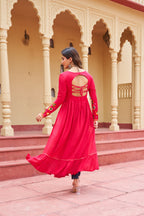Prazu Fashion Pink Rayon With Kutchi Gamthi Work Navratri Kurti | Grocsy