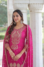 Prazu Fashion Pink Georgette Embroidered Designer Salwar Suit | Grocsy
