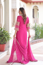 Prazu Fashion Pink Georgette Embroidered Designer Salwar Suit | Grocsy