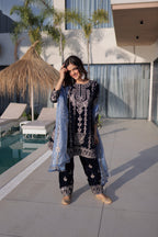 Prazu Fashion Navy Blue Velvet With Rich Zari Embroidered Work Salwar Suit | Grocsy