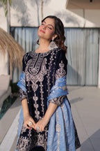 Prazu Fashion Navy Blue Velvet With Rich Zari Embroidered Work Salwar Suit | Grocsy