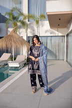 Prazu Fashion Navy Blue Velvet With Rich Zari Embroidered Work Salwar Suit | Grocsy