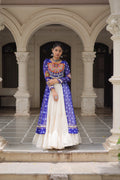 Prazu Fashion Blue Georgette Bandhani Print With Kutchi Patchwork Navratri Lehenga Kurti | Grocsy