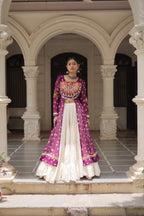 Prazu Fashion Wine Georgette Bandhani Print With Kutchi Patchwork Navratri Lehenga Kurti | Grocsy
