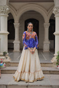 Prazu Fashion Blue Georgette Bandhani Print With Kutchi Gamthi Navratri Lehenga | Grocsy