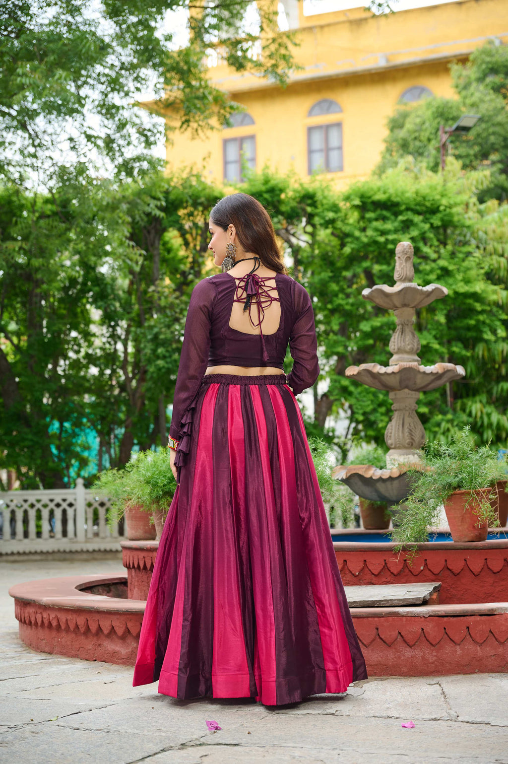 Prazu Fashion Multicolor Chinnon Pedding Kutchi Gamthi Embroidered Work Navratri Lehenga | Grocsy