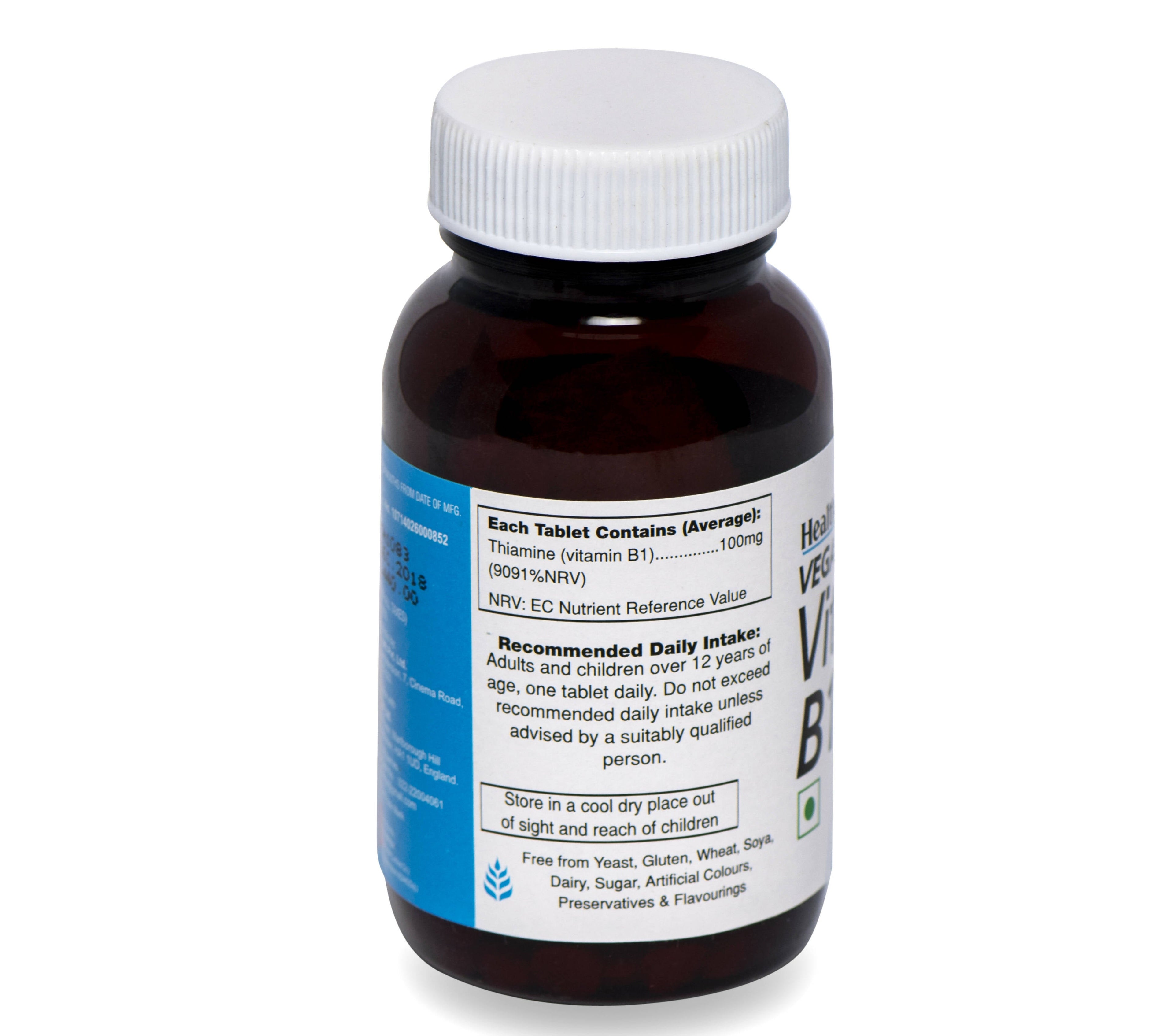 HealthAid Vitamin B1 100 mg Thiamin Tablets | Grocsy