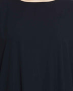 Bashariya Elegant Kaftan Abaya In Free Size With Contrast Detailings-Black | Grocsy