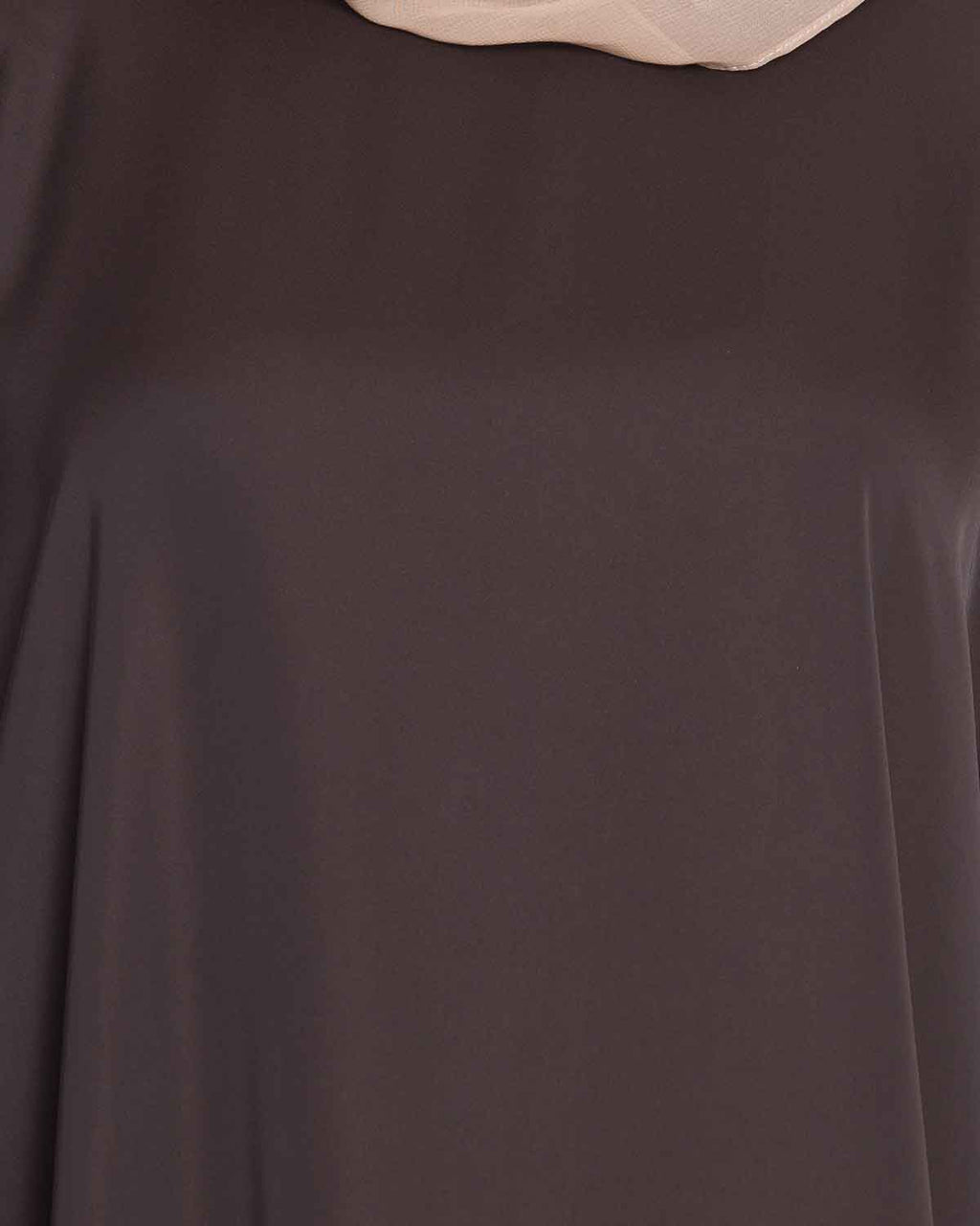 Bashariya Elegant Kaftan Abaya In Free Size With Contrast Detailings-Brown Rust | Grocsy