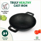 The Indus Valley CASTrong Cast Iron Cookware Set: Tawa+ Kadai+ Fry Pan, Kitchen Set for Home, Pre-seasoned, 100% Pure, Toxin-free, Tadka Pan | Grocsy