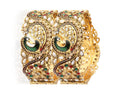 Gold-Polished Alloy Claasic Rajasthani Style Peacock Bangle Set - The Pari | Grocsy