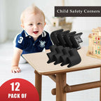 Safe-O-Kid Set of 12 Corner U Shaped Corner Guards for Kids safety- Black-Large | Grocsy