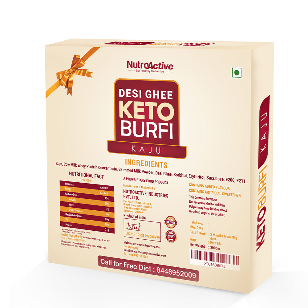 NutroActive Desi Ghee Keto Kaju Barfi | Grocsy