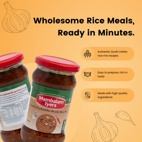 Mambalam Iyers Garlic Kuzhambu Ready Rice Mix | Grocsy