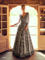 Aarshi Fashions Grey Geogette Wedding Gowns | Grocsy