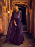 Aarshi Fashions Purple Geogette Wedding Gowns | Grocsy