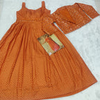 Aarshi Fashions Orange Silk Wedding Gowns | Grocsy