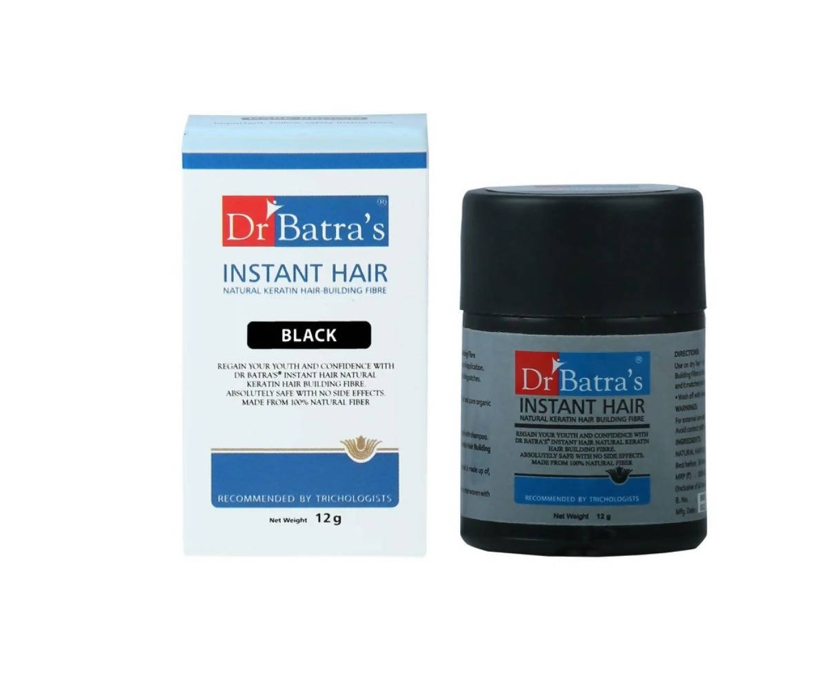 Dr. Batra's Instant Hair Natural keratin Hair Building Fibre - Black | Grocsy