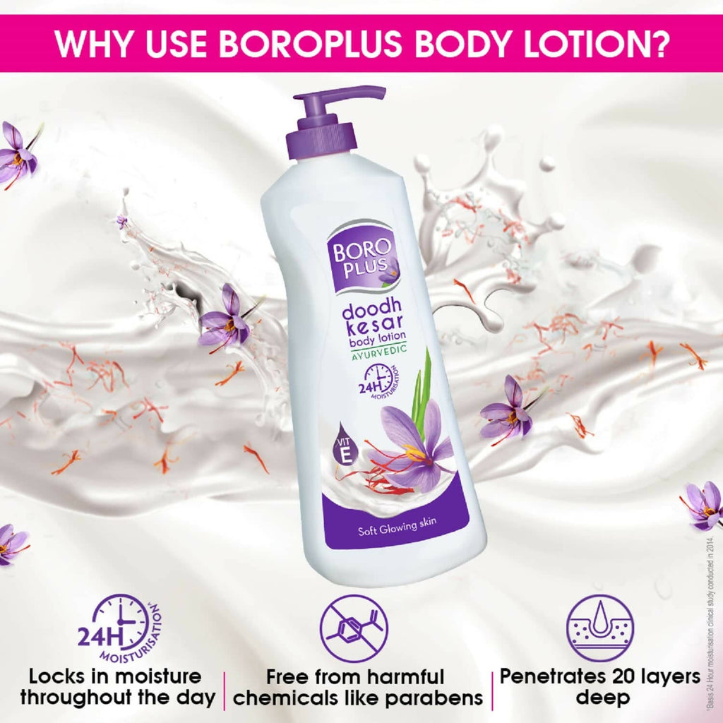 BoroPlus Dhoodh Keshar Body Lotion | Grocsy