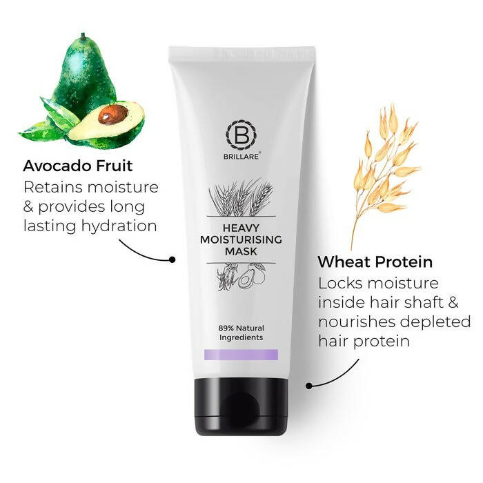 Brillare Heavy Moisturising Hair Mask, Natural Conditioner for Dry and Frizzy Hair | Grocsy