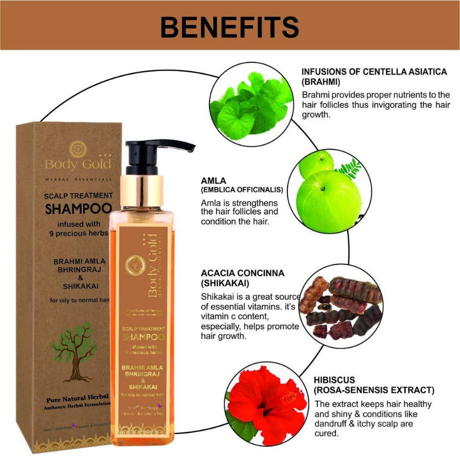 Body Gold Brahmi Amla Shampoo For Oily & Normal Hair | Grocsy