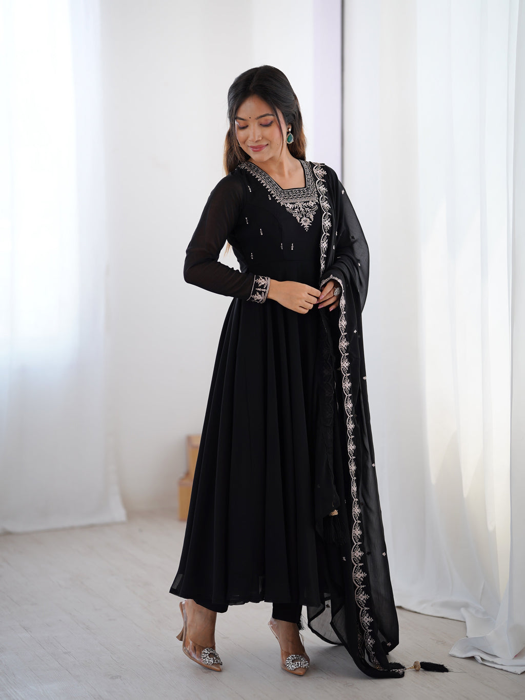 Lehenga Mart Designer Anarkali Suit for Women or Girls - Black | Grocsy
