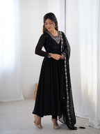 Lehenga Mart Designer Anarkali Suit for Women or Girls - Black | Grocsy