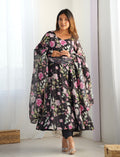 Lehenga Mart Wedding Wear Anarkali Suit With Dupatta - Black | Grocsy
