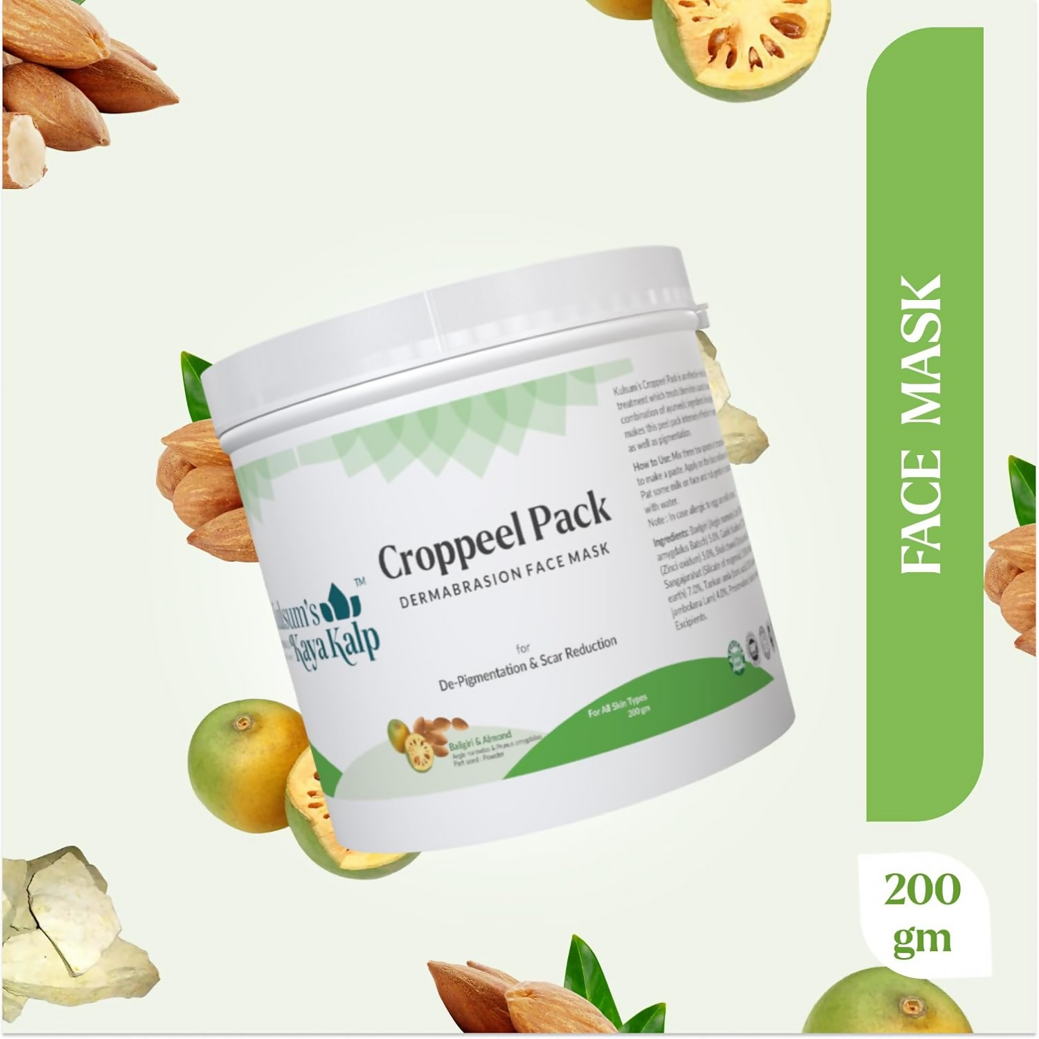Kulsum's Kaya Kalp Croppeel Pack For De-pigmentation & Scar Reduction | Grocsy