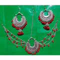 MS Fashion India Latest Design Red Color Maang Tika With Earrings