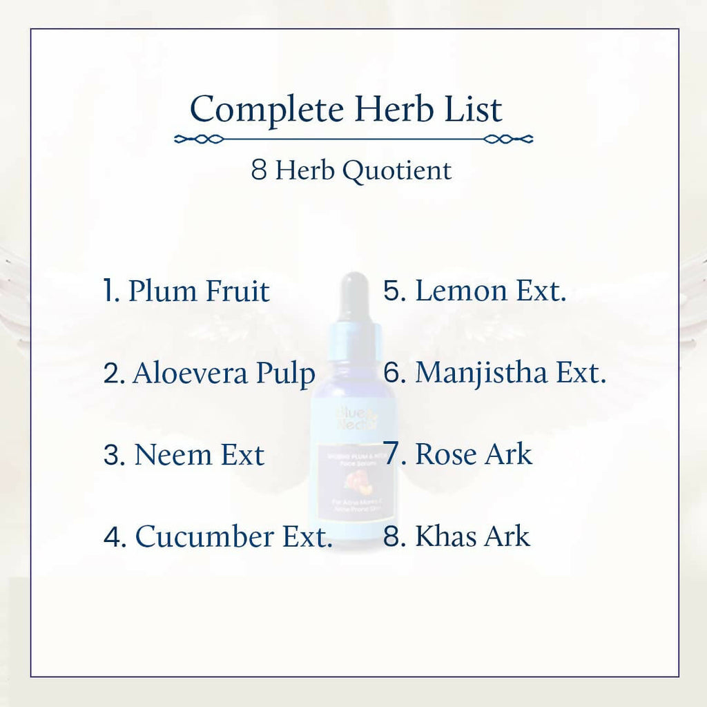 Blue Nectar Shubhr Plum & Neem Face Serum for Acne Prone Skin | Grocsy