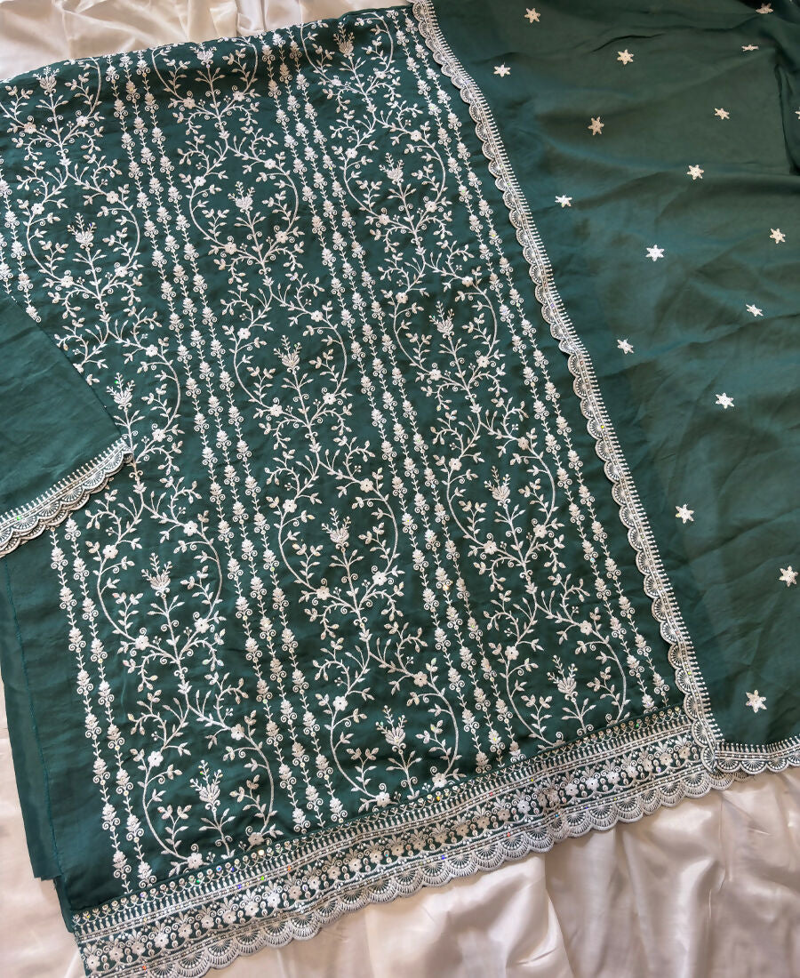 KC Aqua Blue Summer Wear Rangoli Silk Straight Suit For Women | Grocsy