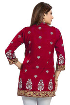 Snehal Creations Endearing Ethnicity Short Red Tunic | Grocsy