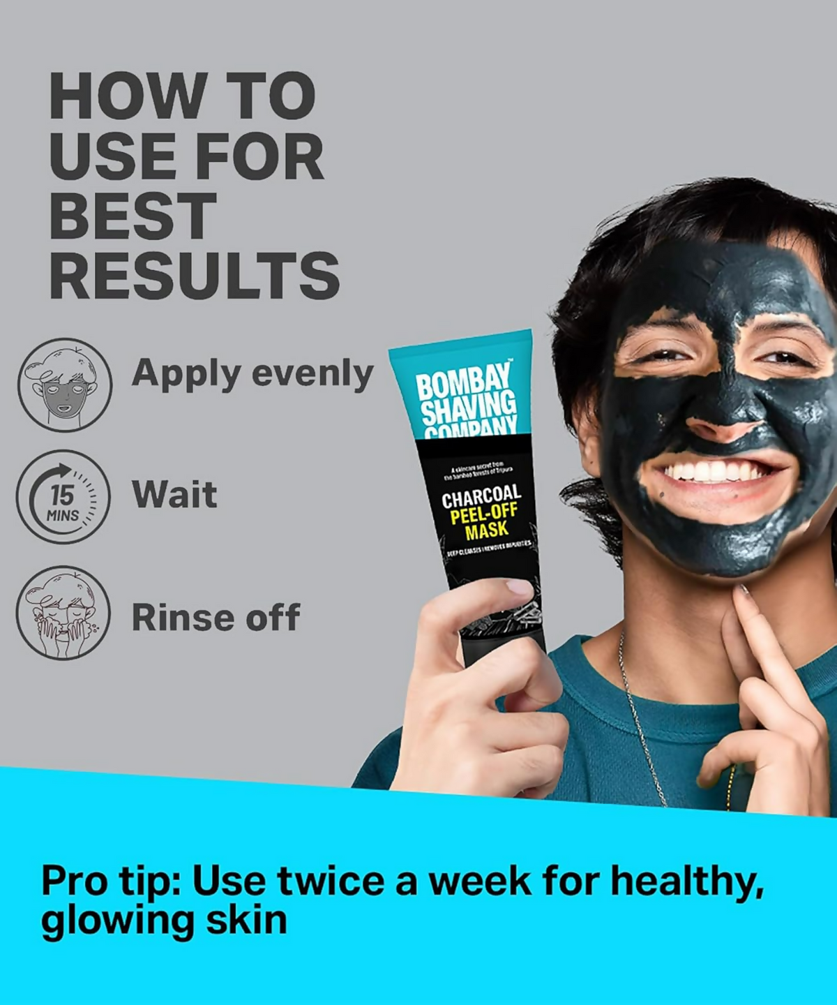 Bombay Shaving Company Activated Charcoal Peel Off Mask | Grocsy