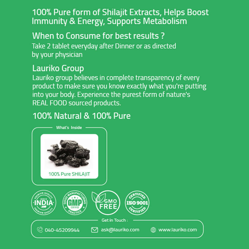 Laurik Himalayan Sj 1000Mg Tablets| Sj Tablets Boosts Stamina, Strength And Support Vitality | Grocsy