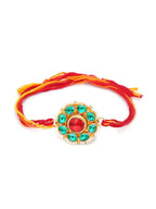 Designer kundan Rakhi - Ruby Raang | Grocsy