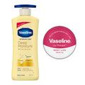 Vaseline Deep Moisture Lotion With Rosy Lip Tin For Moisturized Skin & Sheer Pink Tint | Grocsy