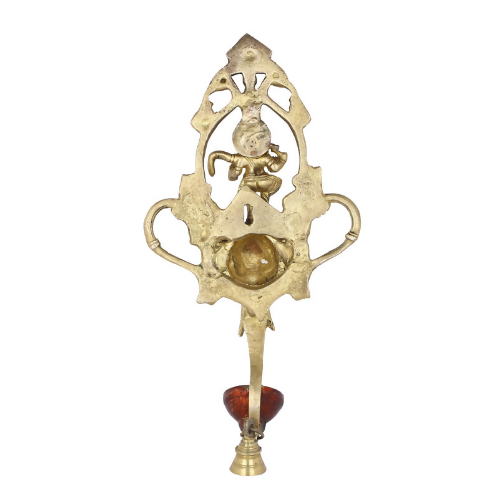CraftVatika Ganesha Design Spiritual Brass Bell Oil Diya Lamp | Grocsy