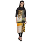 Kanoor Women's Multicolour Designed Straight Kurti | Grocsy
