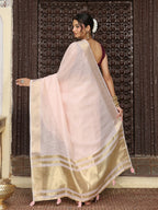 Shree Shyam Fashion Light Pink Cotton Saree | Grocsy